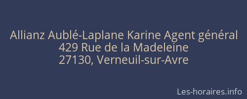 Allianz Aublé-Laplane Karine Agent général