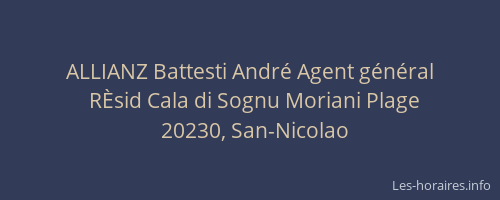 ALLIANZ Battesti Andr&eacute; Agent g&eacute;n&eacute;ral