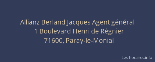 Allianz Berland Jacques Agent g&eacute;n&eacute;ral