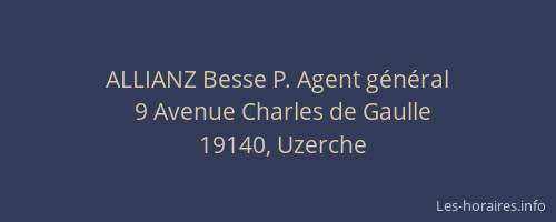 ALLIANZ Besse P. Agent g&eacute;n&eacute;ral