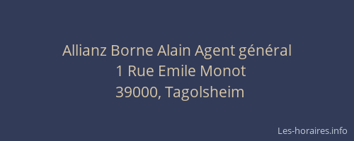 Allianz Borne Alain Agent g&eacute;n&eacute;ral