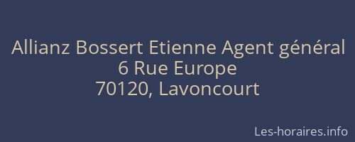 Allianz Bossert Etienne Agent général
