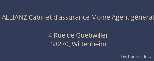 ALLIANZ Cabinet d'assurance Moine Agent g&eacute;n&eacute;ral