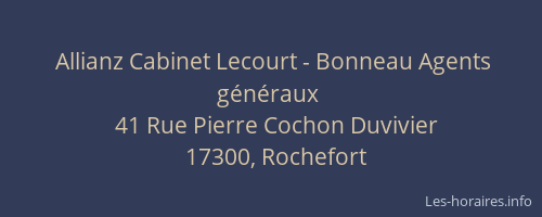 Allianz Cabinet Lecourt - Bonneau Agents g&eacute;n&eacute;raux