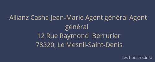 Allianz Casha Jean-Marie Agent g&eacute;n&eacute;ral Agent g&eacute;n&eacute;ral