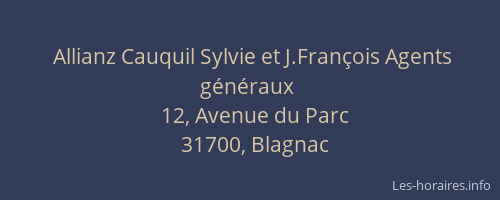 Allianz Cauquil Sylvie et J.François Agents généraux