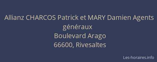 Allianz CHARCOS Patrick et MARY Damien Agents g&eacute;n&eacute;raux
