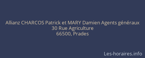 Allianz CHARCOS Patrick et MARY Damien Agents généraux