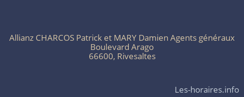 Allianz CHARCOS Patrick et MARY Damien Agents généraux