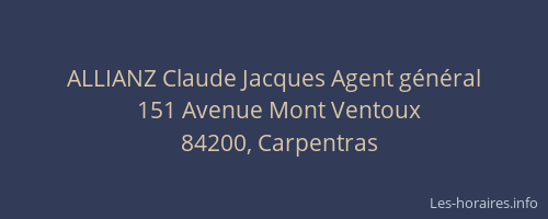 ALLIANZ Claude Jacques Agent général