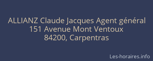 ALLIANZ Claude Jacques Agent général