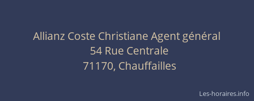 Allianz Coste Christiane Agent g&eacute;n&eacute;ral