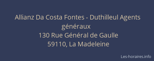 Allianz Da Costa Fontes - Duthilleul Agents généraux