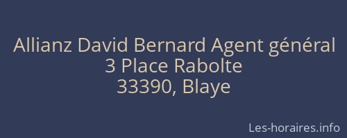 Allianz David Bernard Agent général