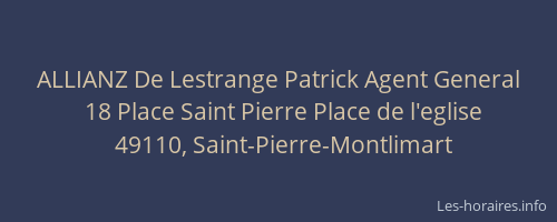 ALLIANZ De Lestrange Patrick Agent General