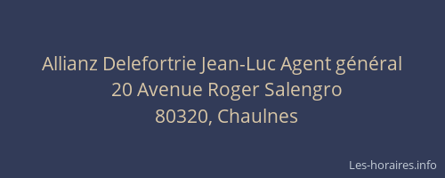 Allianz Delefortrie Jean-Luc Agent g&eacute;n&eacute;ral