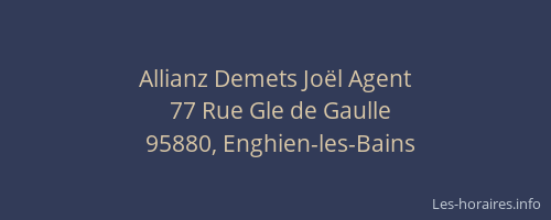 Allianz Demets Joël Agent