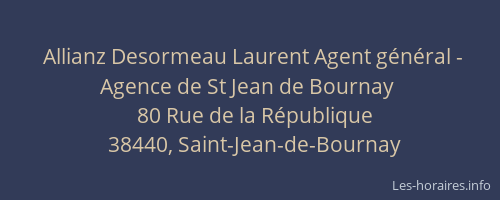 Allianz Desormeau Laurent Agent général - Agence de St Jean de Bournay