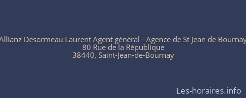 Allianz Desormeau Laurent Agent général - Agence de St Jean de Bournay