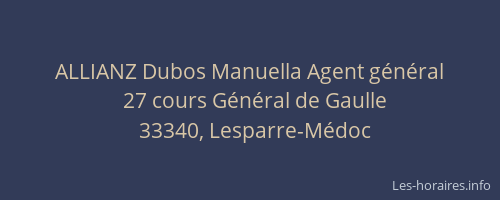 ALLIANZ Dubos Manuella Agent g&eacute;n&eacute;ral