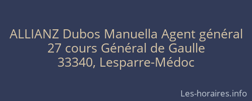 ALLIANZ Dubos Manuella Agent général
