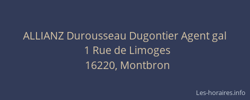 ALLIANZ Durousseau Dugontier Agent gal