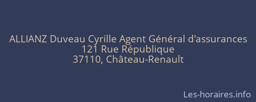 ALLIANZ Duveau Cyrille Agent Général d'assurances