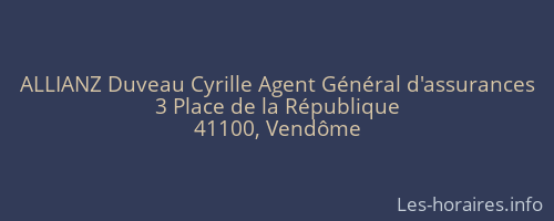 ALLIANZ Duveau Cyrille Agent Général d'assurances