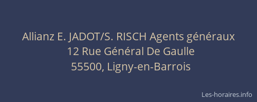 Allianz E. JADOT/S. RISCH Agents g&eacute;n&eacute;raux