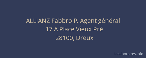 ALLIANZ Fabbro P. Agent g&eacute;n&eacute;ral