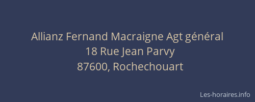 Allianz Fernand Macraigne Agt g&eacute;n&eacute;ral