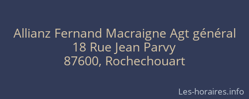 Allianz Fernand Macraigne Agt général