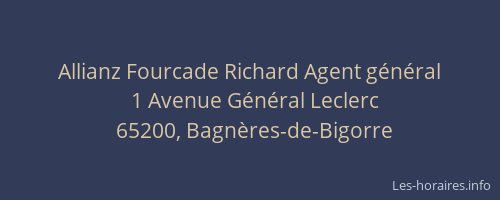 Allianz Fourcade Richard Agent g&eacute;n&eacute;ral