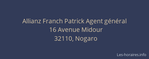 Allianz Franch Patrick Agent g&eacute;n&eacute;ral