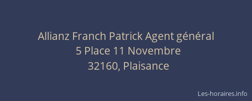 Allianz Franch Patrick Agent g&eacute;n&eacute;ral
