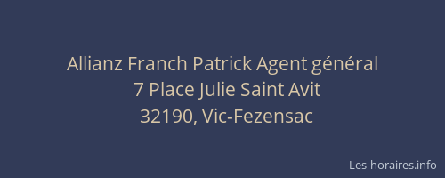 Allianz Franch Patrick Agent g&eacute;n&eacute;ral