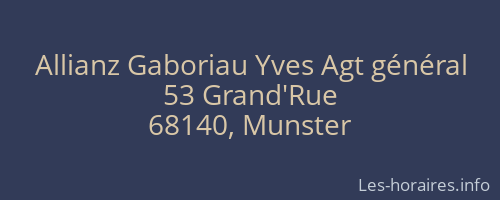 Allianz Gaboriau Yves Agt général