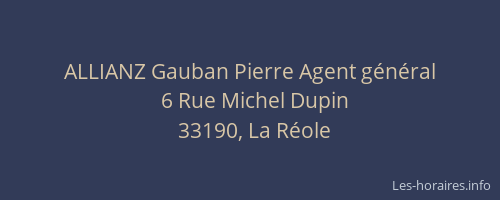 ALLIANZ Gauban Pierre Agent g&eacute;n&eacute;ral