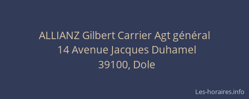 ALLIANZ Gilbert Carrier Agt g&eacute;n&eacute;ral