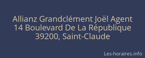 Allianz Grandclément Joël Agent