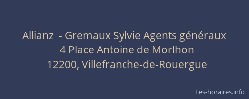 Allianz  - Gremaux Sylvie Agents g&eacute;n&eacute;raux