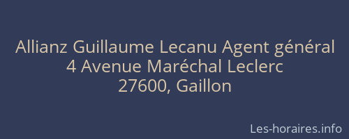 Allianz Guillaume Lecanu Agent général