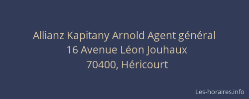 Allianz Kapitany Arnold Agent général