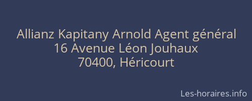 Allianz Kapitany Arnold Agent général
