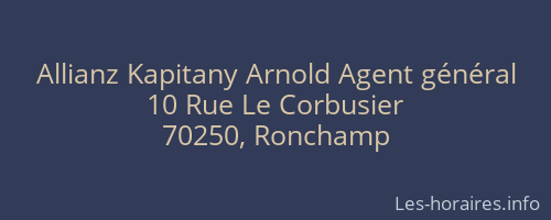 Allianz Kapitany Arnold Agent général
