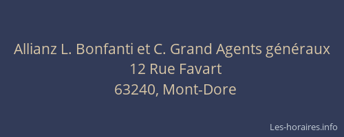 Allianz L. Bonfanti et C. Grand Agents g&eacute;n&eacute;raux