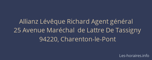 Allianz L&eacute;v&ecirc;que Richard Agent g&eacute;n&eacute;ral