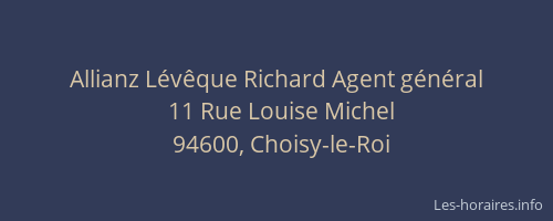 Allianz L&eacute;v&ecirc;que Richard Agent g&eacute;n&eacute;ral