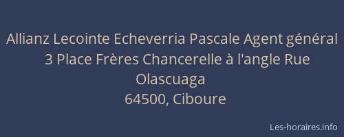 Allianz Lecointe Echeverria Pascale Agent g&eacute;n&eacute;ral