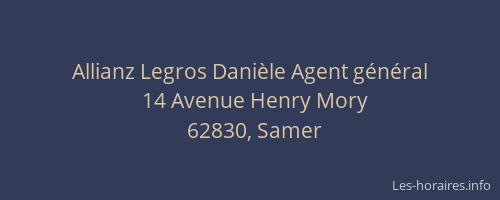 Allianz Legros Dani&egrave;le Agent g&eacute;n&eacute;ral